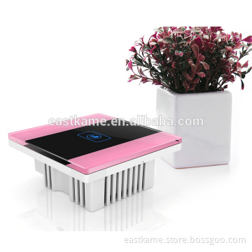 Pink 1Gang Crystal Glass Panel 433MHZ WIFI Smart Led Light Wall Remote Switch
